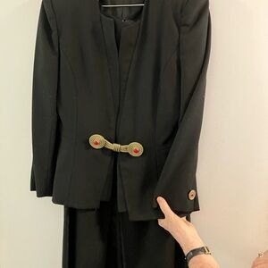 Black Blazer with Gold and Red Accents